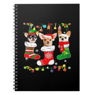 Chihuahua Weihnachtslichter Xmas Hund Klassisches Notizblock