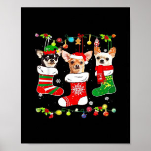 Chihuahua Weihnachtslichter Xmas Hund Klassisches Poster