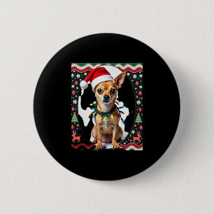 Chihuahua Weihnachtsmann Ugly Sweater Dog Lover X Button
