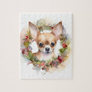 Chihuahua Weihnachtsmann Weihnachtsfest Puzzle