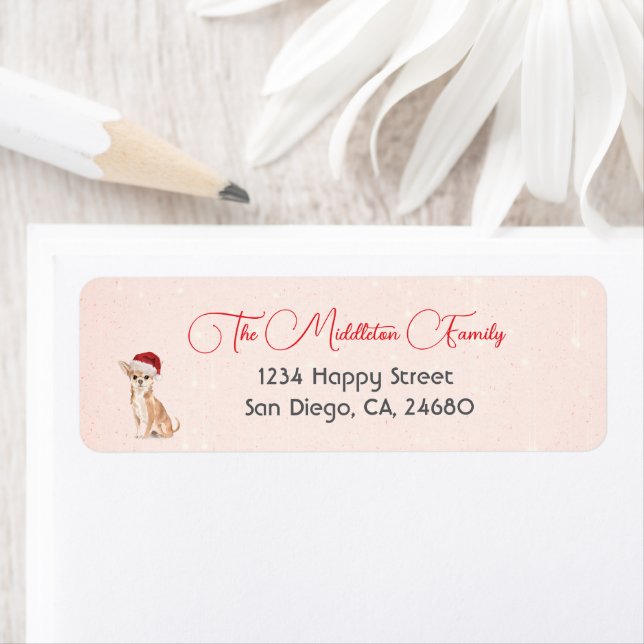 Chihuahua Weihnachtsmannmütze Dog Red Frohe Weihna (Insitu)