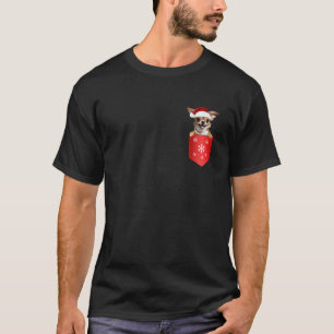 Chihuahua Weihnachtsmannmütze Weihnachten in Pocke T-Shirt