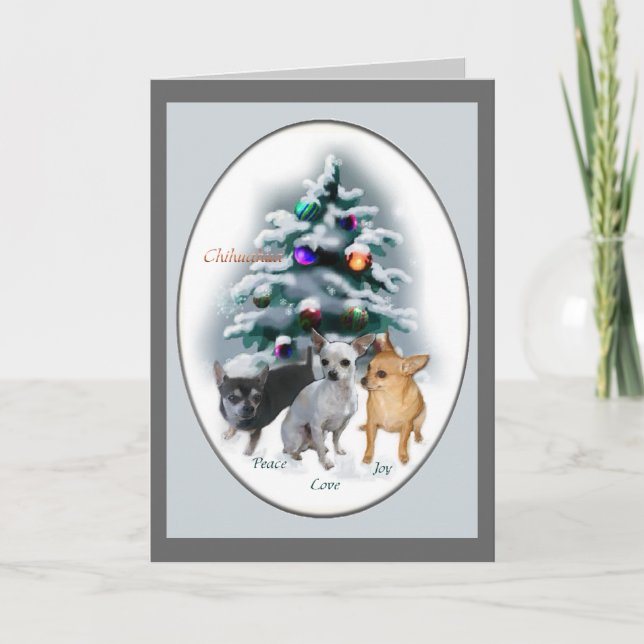 Chihuahua Weihnachtspenden Feiertagskarte (Vorderseite)