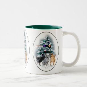 Chihuahua Weihnachtspenden Zweifarbige Tasse