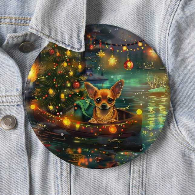 Chihuahua Weihnachtsreise Button (Beispiel)