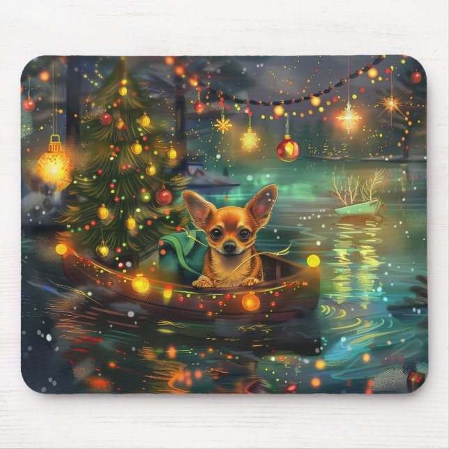 Chihuahua Weihnachtsreise Mousepad (Vorne)