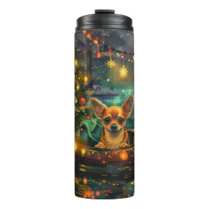 Chihuahua Weihnachtsreise Thermosbecher