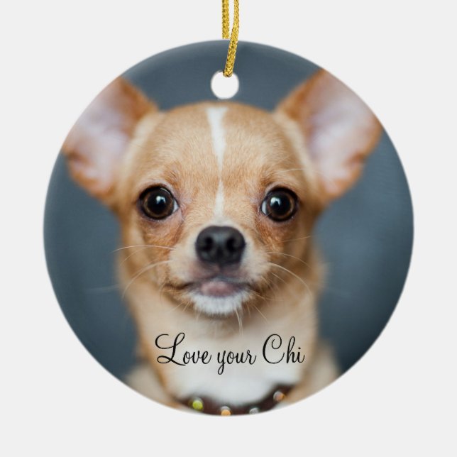 Chihuahua Weihnachtsschmuck Fügen Sie Ihr Foto hin (Vorne)