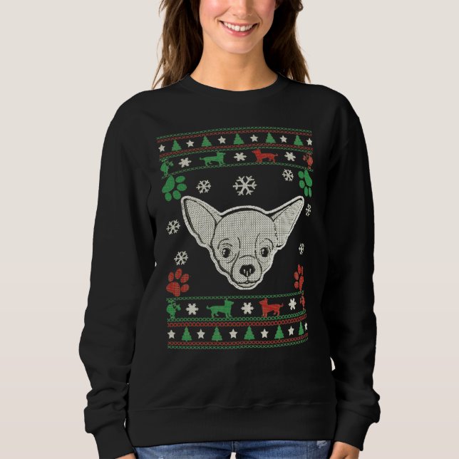 Chihuahua - Weihnachtsstrickjacke Sweatshirt (Vorderseite)