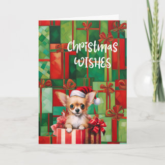 Chihuahua Weihnachtswünsche & Kisses Karte