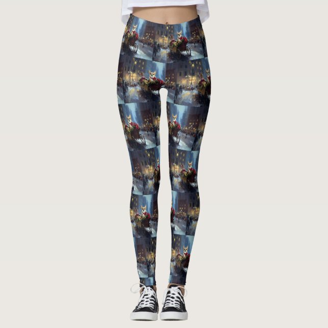 Chihuahua Weihnachtszeit Leggings (Vorderseite)