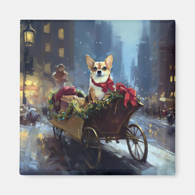 Chihuahua Weihnachtszeit Magnet (Vorne)