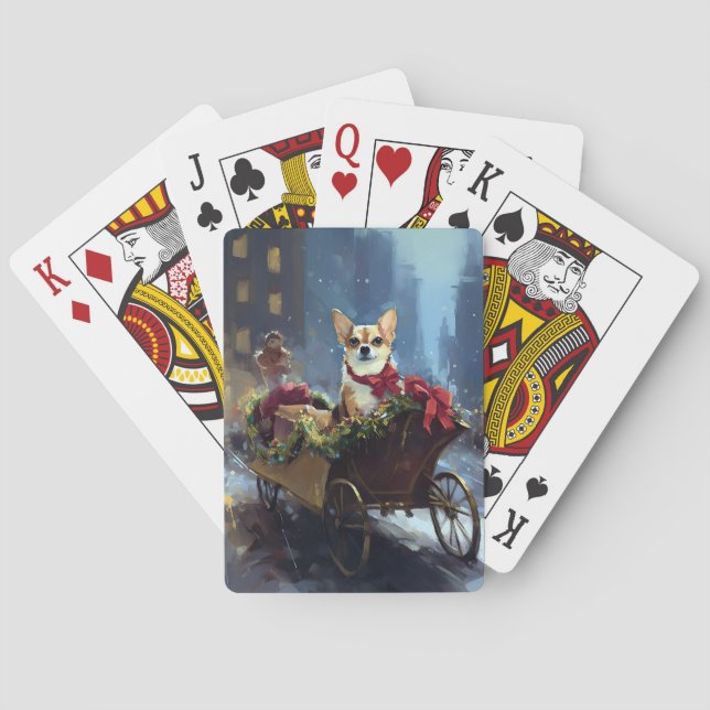 Chihuahua Weihnachtszeit Spielkarten (Rückseite)