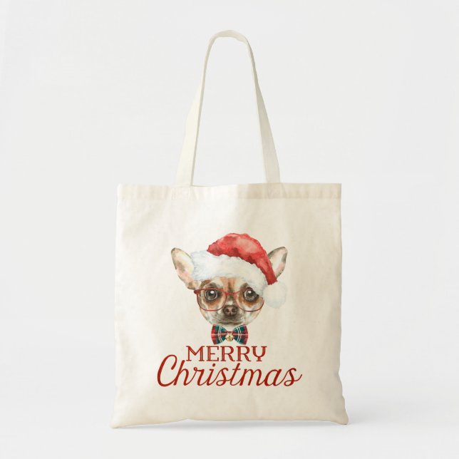Chihuahua Weihnachtszeit-Tasche Tragetasche (Vorne)