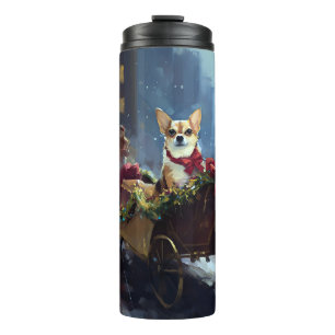 Chihuahua Weihnachtszeit Thermosbecher