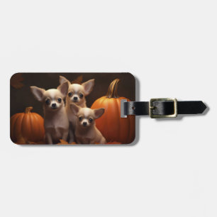 Chihuahua Welpe Autumn Delight Pumpkin Gepäckanhänger
