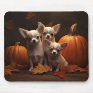 Chihuahua Welpe Autumn Delight Pumpkin Mousepad