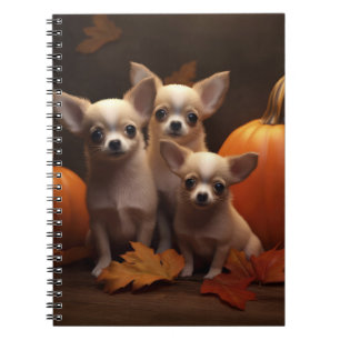 Chihuahua Welpe Autumn Delight Pumpkin Notizblock