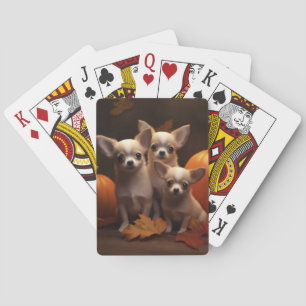 Chihuahua Welpe Autumn Delight Pumpkin Spielkarten