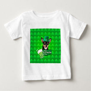 Chihuahua Welpe Dog St. Patrick's Day Green Clover Baby T-shirt