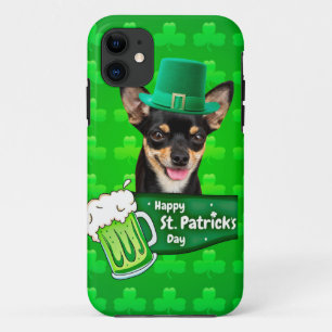 Chihuahua Welpe Dog St. Patrick's Day Green Clover iPhone 11 Hülle