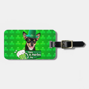 Chihuahua Welpe Dog St. Patrick's Day Green Clover Gepäckanhänger