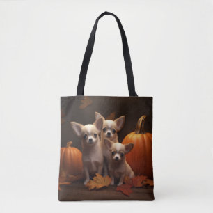 Chihuahua-Welpe Herbstfreude Kürbis