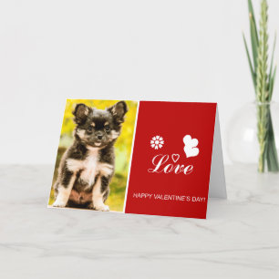 Chihuahua Welpe Hund Happy Valentine's Day Card Feiertagskarte
