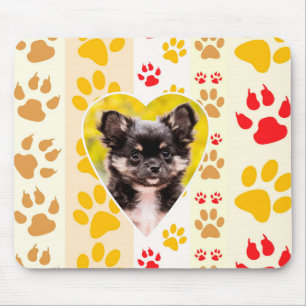 Chihuahua Welpe Hund Herz Paw Prints Mousepad