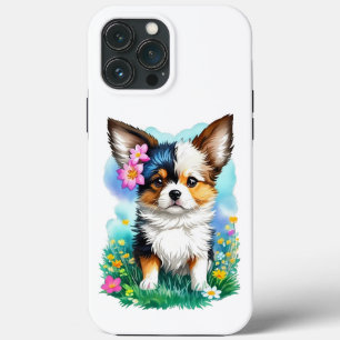 Chihuahua Welpe Hund mit Blume Case-Mate iPhone Hülle