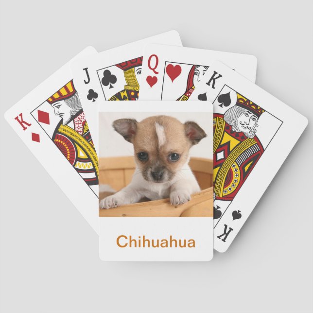 Chihuahua Welpe Hund spielen Karten Spielkarten (Rückseite)