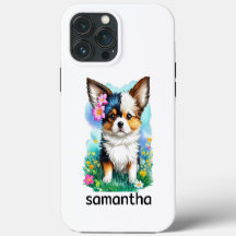 Chihuahua-Welpe mit Blumen