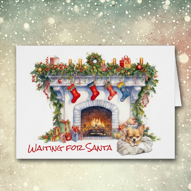 Chihuahua Welpe Weihnachtsfeiertag warten auf Sant (Von Creator hochgeladen)