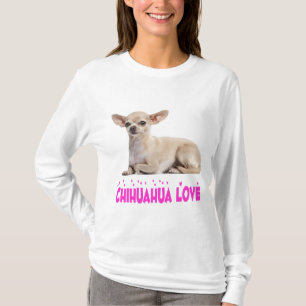 Chihuahua-Welpen-Hund-Hot-Pink-Liebe-Grafik-T-Shir T-Shirt