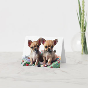 Chihuahua Welpen Weihnachten Karte