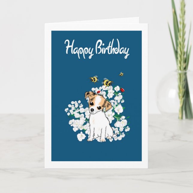 Chihuahua Welppy Birthday Card - Eigener Gruß hinz Karte (Vorderseite)
