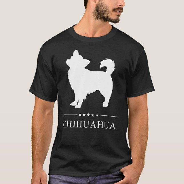 Chihuahua White-Silhouette T-Shirt (Vorderseite)