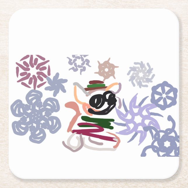  Chihuahua Winter  Rechteckiger Pappuntersetzer (Vorderseite)