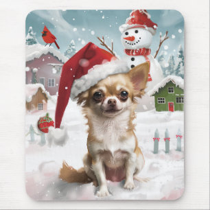 Chihuahua Winter Wonderland Weihnachtsfreude Mousepad