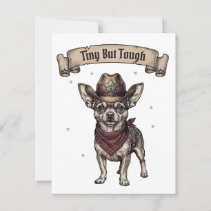 Chihuahua, winzig aber tough, Cowboy-Hund, Western RSVP Karte