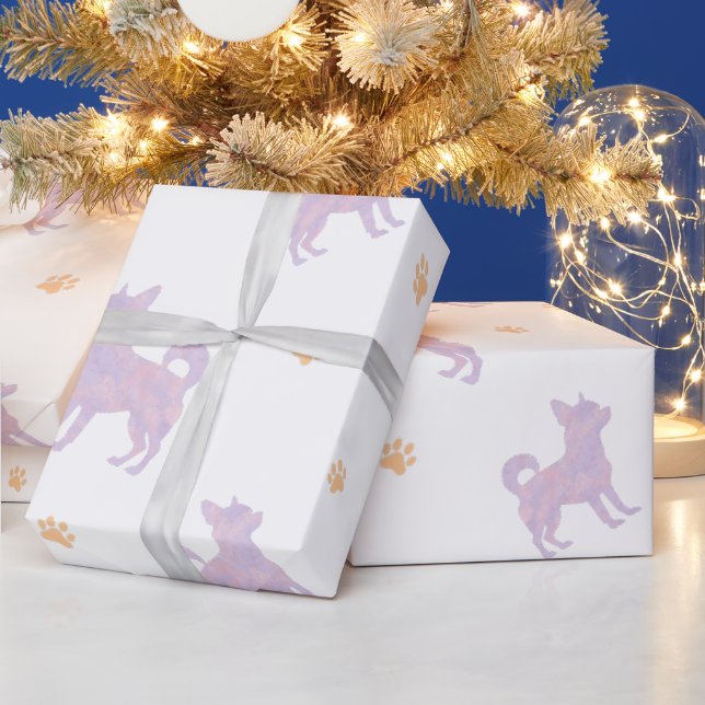 Chihuahua Wrapping Paper - Minimal Lavender Gift Geschenkpapier (Feiertage)