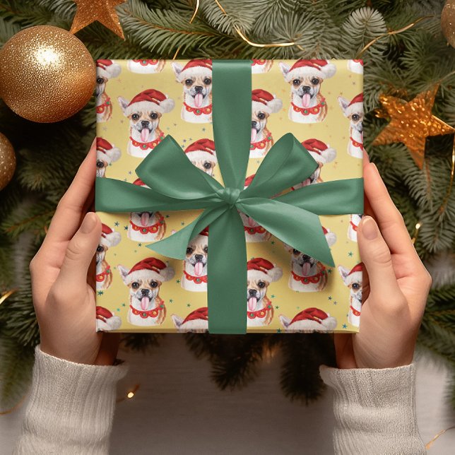 Chihuahua Yellow Christmas Watercolor Hunde Rassen Geschenkpapier (Von Creator hochgeladen)