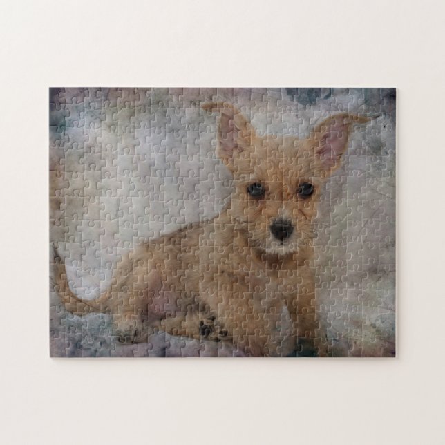 Chihuahua/Yorkie Welpe Puzzle (Horizontal)