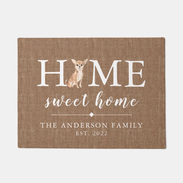 Chihuahua Zuhause Sweet Zuhause Doormat Fußmatte (Vorderseite)