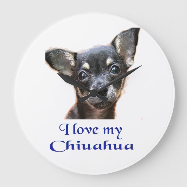 Chihuahuageschenke Große Wanduhr (Vorderseite)