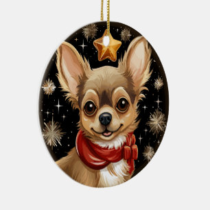 Chihuahuas erste Weihnachten Keramik Ornament