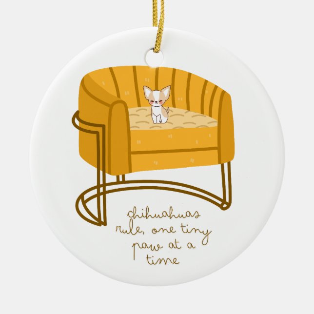 Chihuahuas-Herrschaftsgeschenk Keramik Ornament (Vorne)