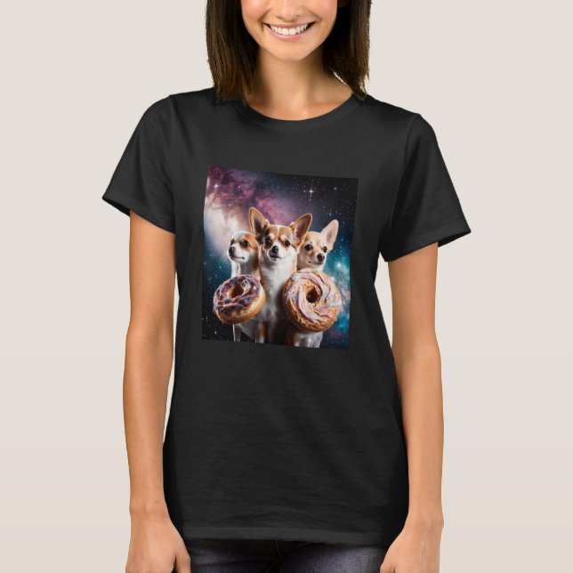 Chihuahuas In Space Donuts Chihuahuas Boys Girls W T-Shirt (Vorderseite)