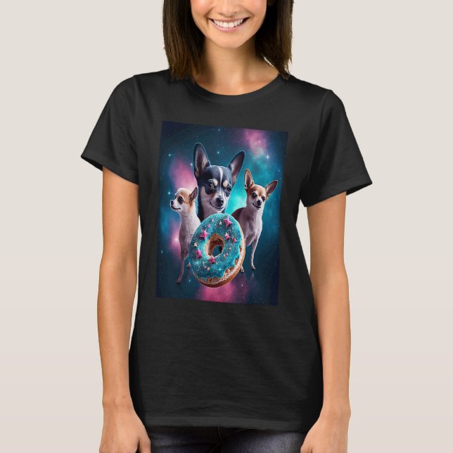 Chihuahuas In Space Donuts Chihuahuas Boys Girls W T-Shirt (Vorderseite)