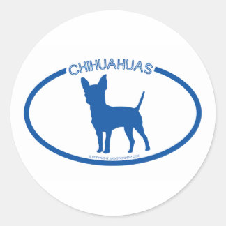 Chihuahuas-Silhouette Runder Aufkleber